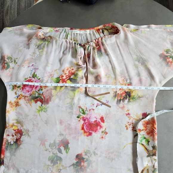 Graham & Spencer Womens Silk Floral Tunic Size Large Artsy Festival - Picture 8 of 11